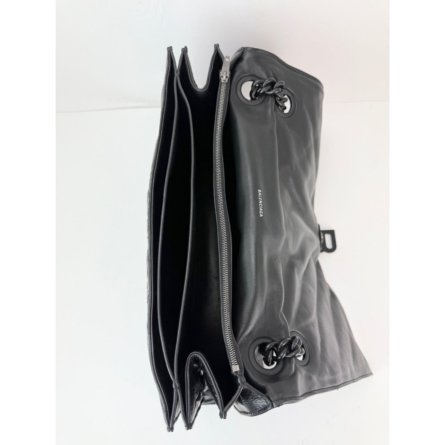 
                  
                    Balenciaga Large Crush Leather Matte Black Quilted  Shoulder Bag
                  
                