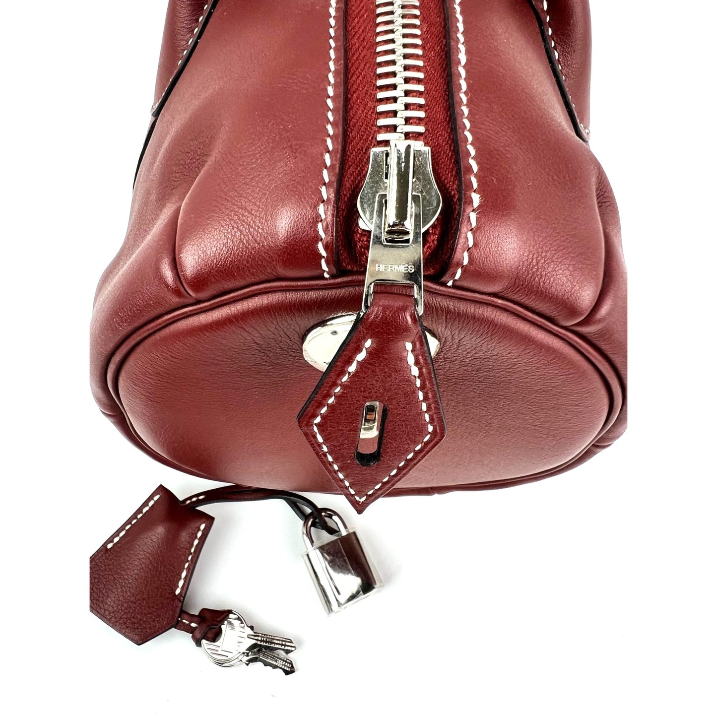 
                  
                    Hermes Polochon 1925 Size 30 Havane Leather Boston Bag
                  
                