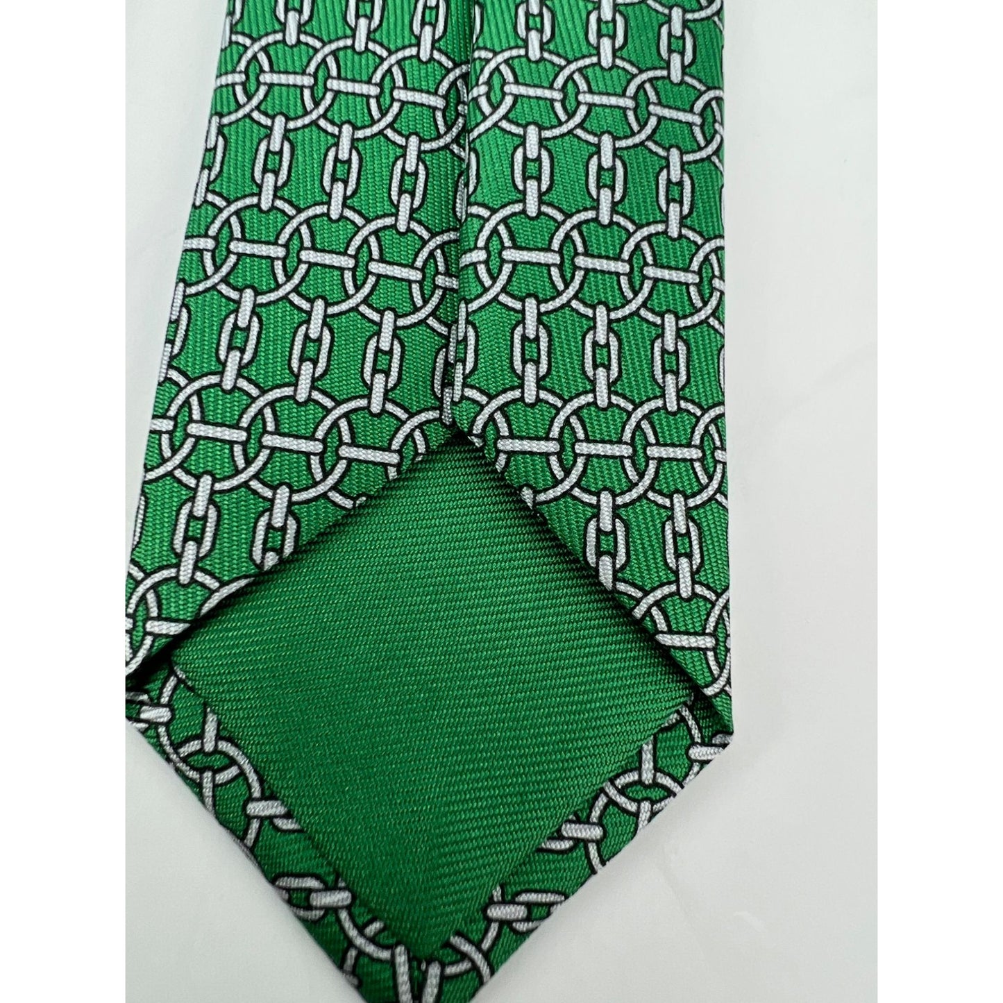 
                  
                    Hermes Cravate Twill Silk Green Tie Geometric
                  
                