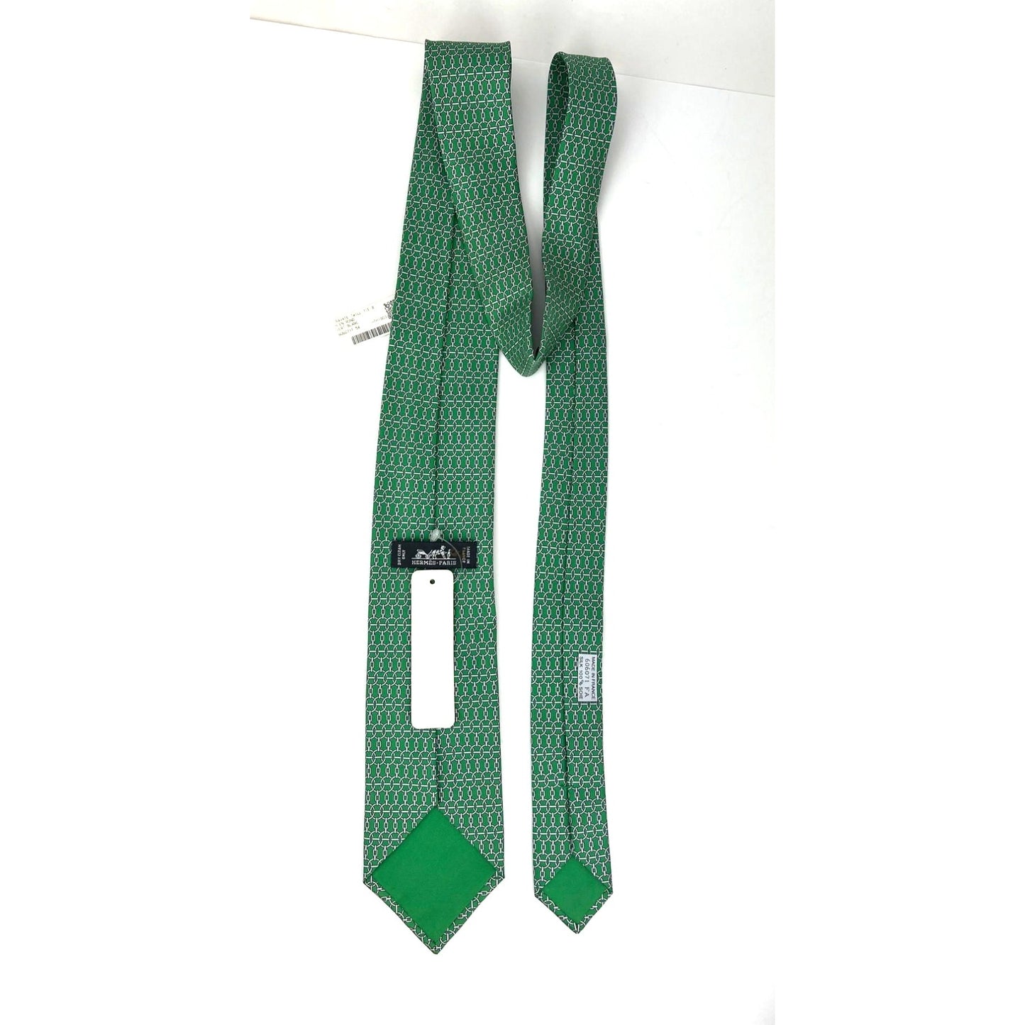 
                  
                    Hermes Cravate Twill Silk Green Tie Geometric
                  
                