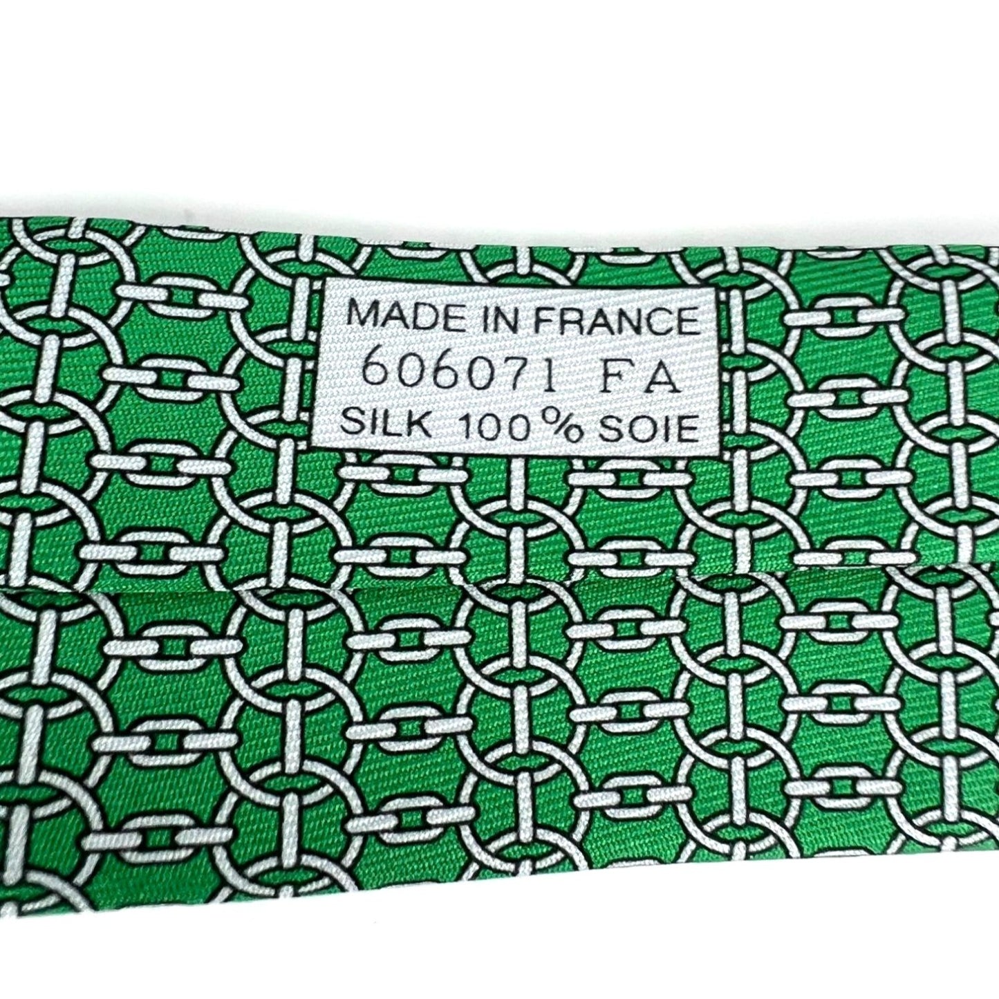 
                  
                    Hermes Cravate Twill Silk Green Tie Geometric
                  
                