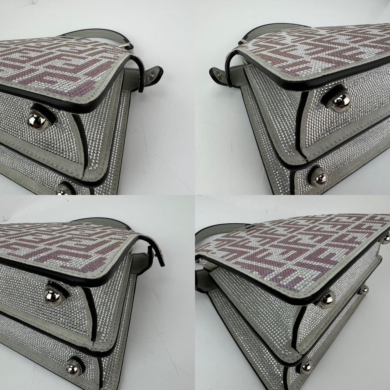 
                  
                    Fendi Peekaboo Vitello Laminato Ff Petite I See U Satchel Crystal Bag
                  
                