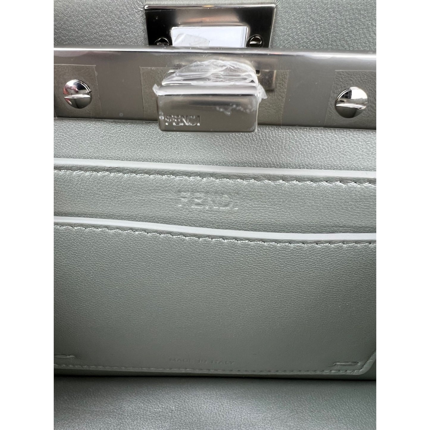 
                  
                    Fendi Peekaboo Vitello Laminato Ff Petite I See U Satchel Crystal Bag
                  
                