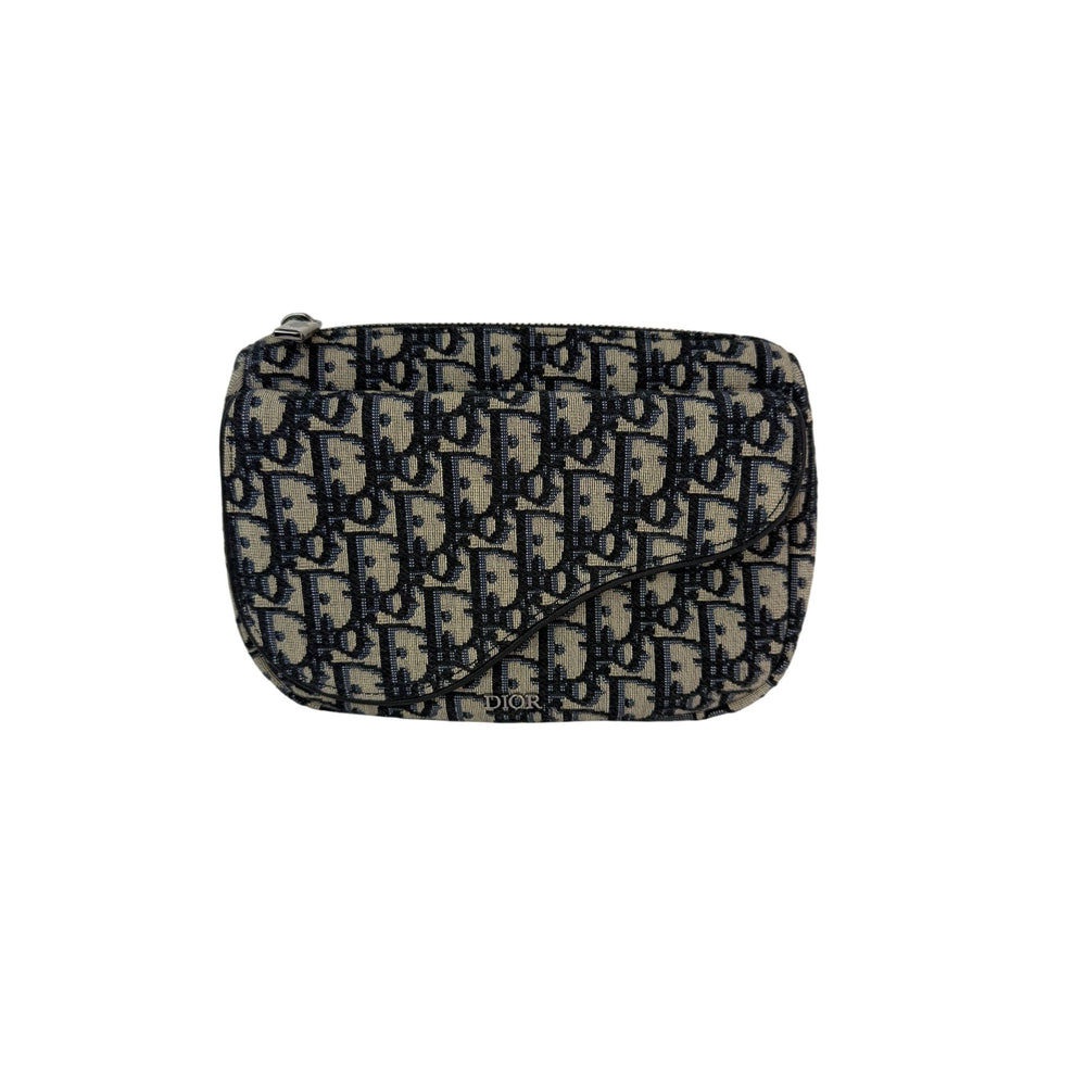Christian Dior Oblique World Tour saddle Belt Blue Belt Bag