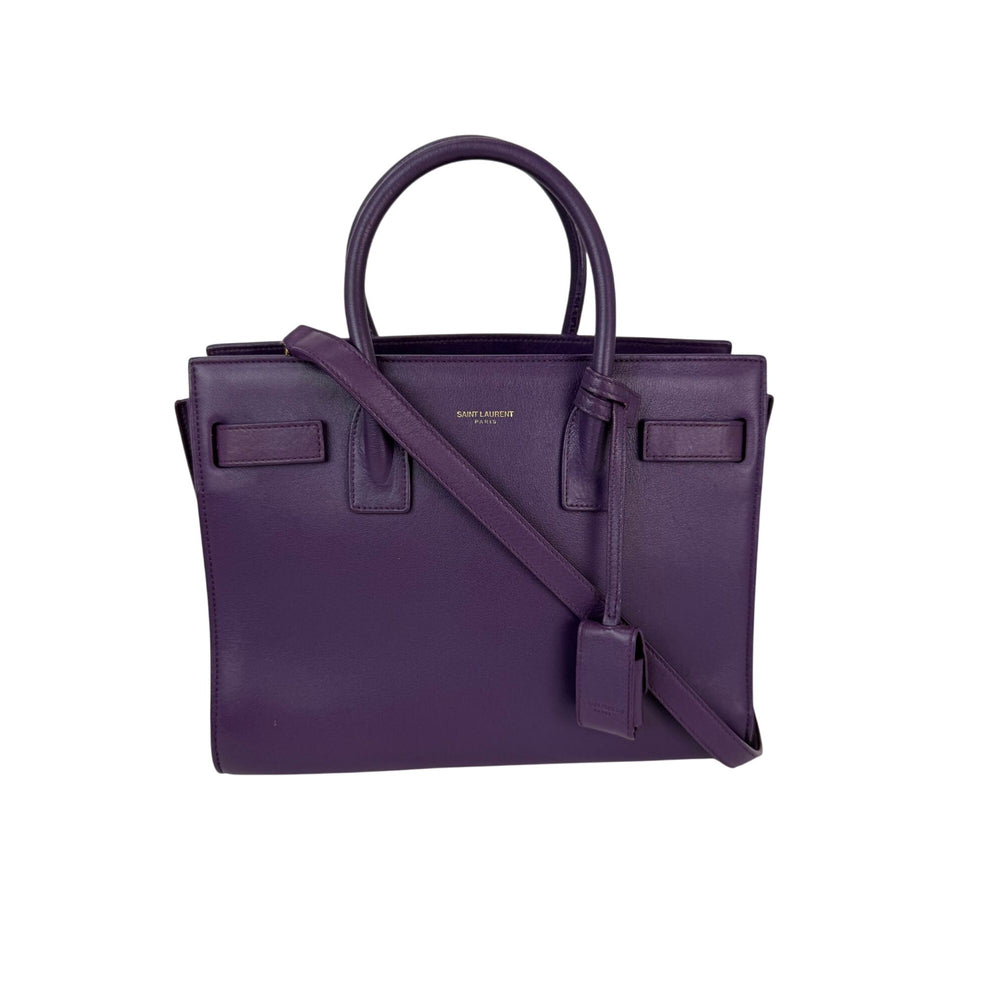 Saint Laurent Sac De Jour Purple Leather Shoulder Bag