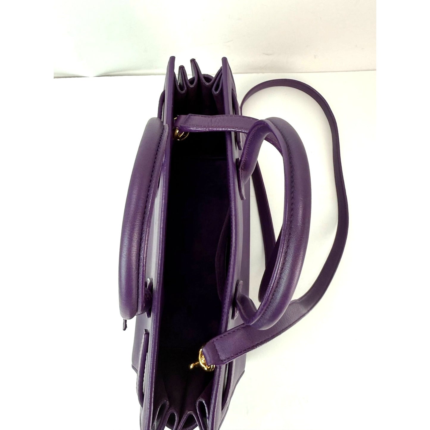 
                  
                    Saint Laurent Sac De Jour Purple Leather Shoulder Bag
                  
                