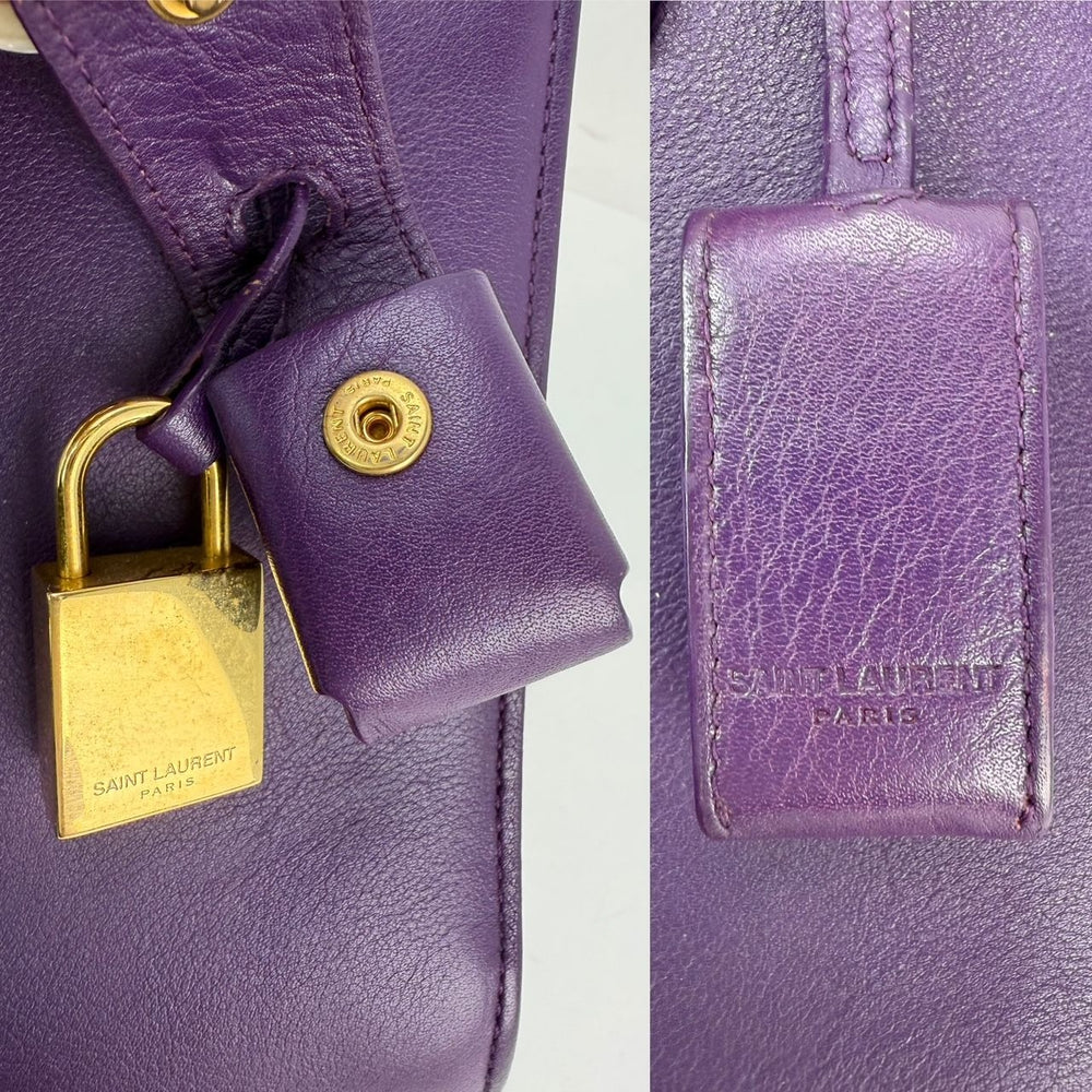 
                  
                    Saint Laurent Sac De Jour Purple Leather Shoulder Bag
                  
                