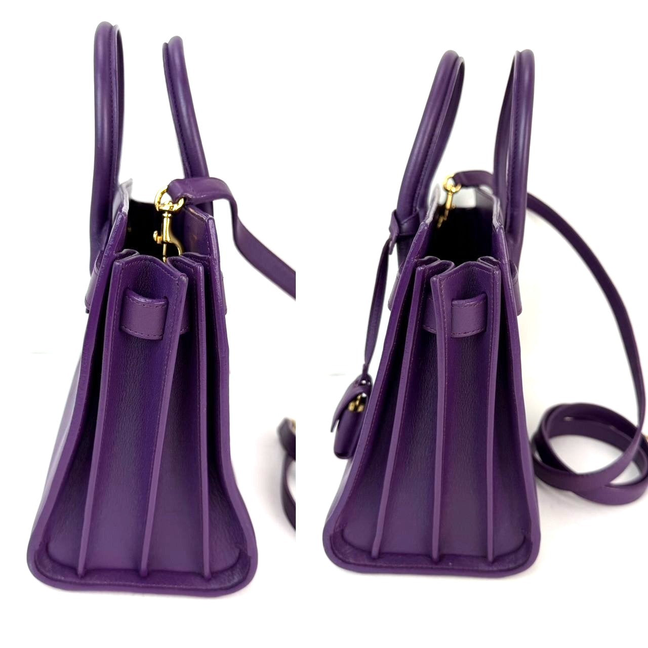 
                  
                    Saint Laurent Sac De Jour Purple Leather Shoulder Bag
                  
                