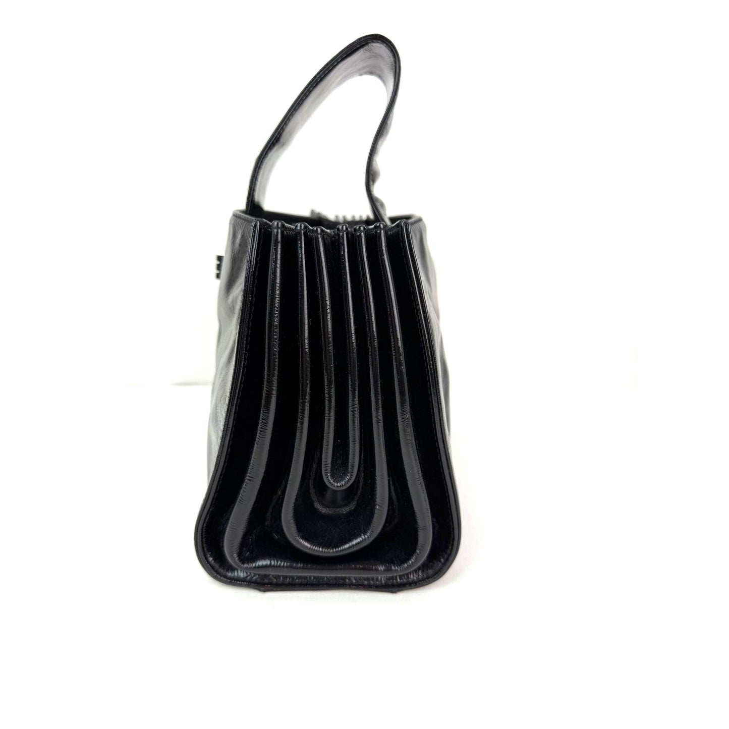 
                  
                    Chanel Patent Mademoiselle lock Convertible Wrist Clutch Black Bag
                  
                