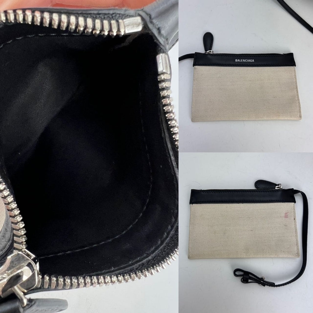 
                  
                    Balenciaga Cotton Canvas Calfskin Navy Cabas XS Natural Black Tote Bag
                  
                