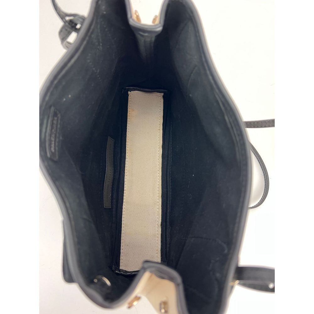 
                  
                    Balenciaga Cotton Canvas Calfskin Navy Cabas XS Natural Black Tote Bag
                  
                