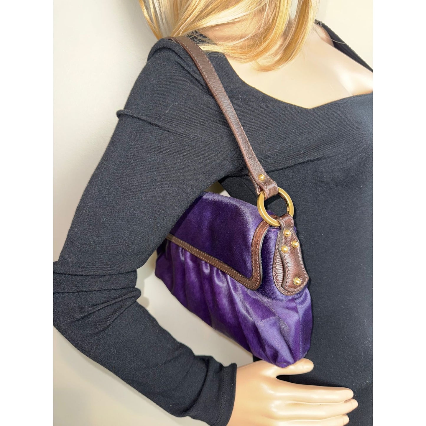 
                  
                    Fendi Calf Hair Small Chef Purple Shoulder Bag
                  
                