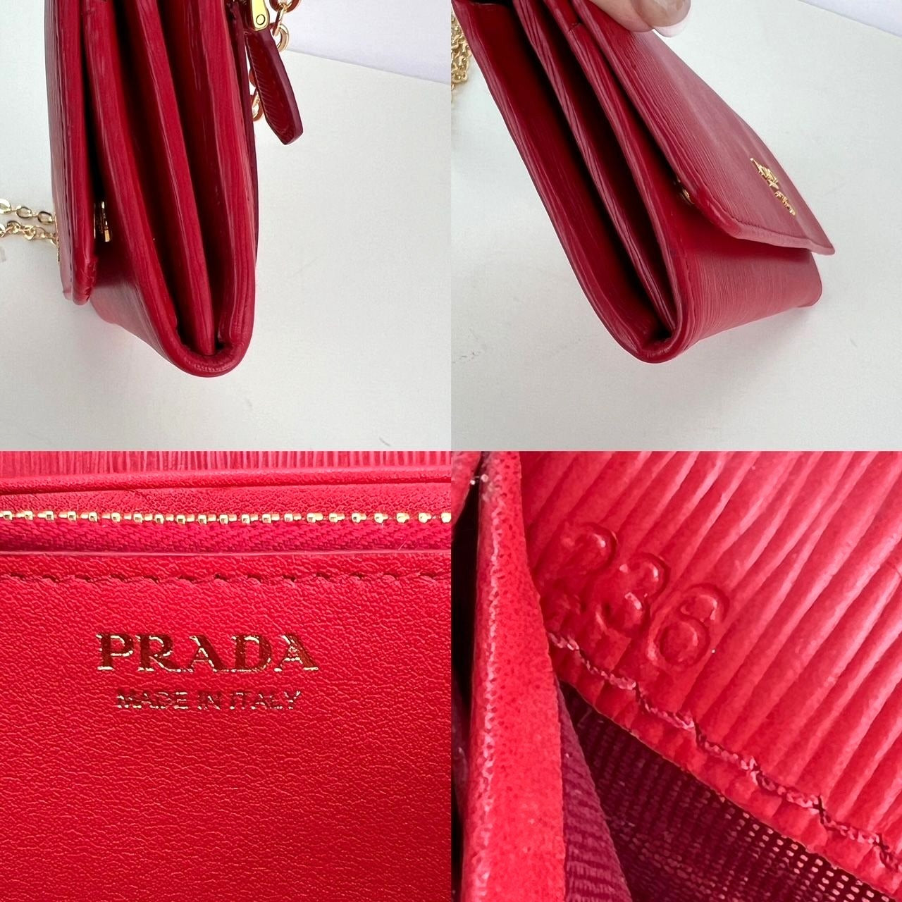 
                  
                    Prada Large Red Saffiano Leather Wallet Clutch Bag
                  
                