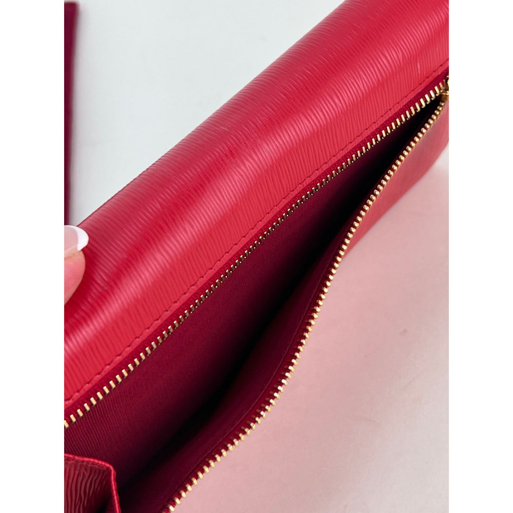 
                  
                    Prada Large Red Saffiano Leather Wallet Clutch Bag
                  
                