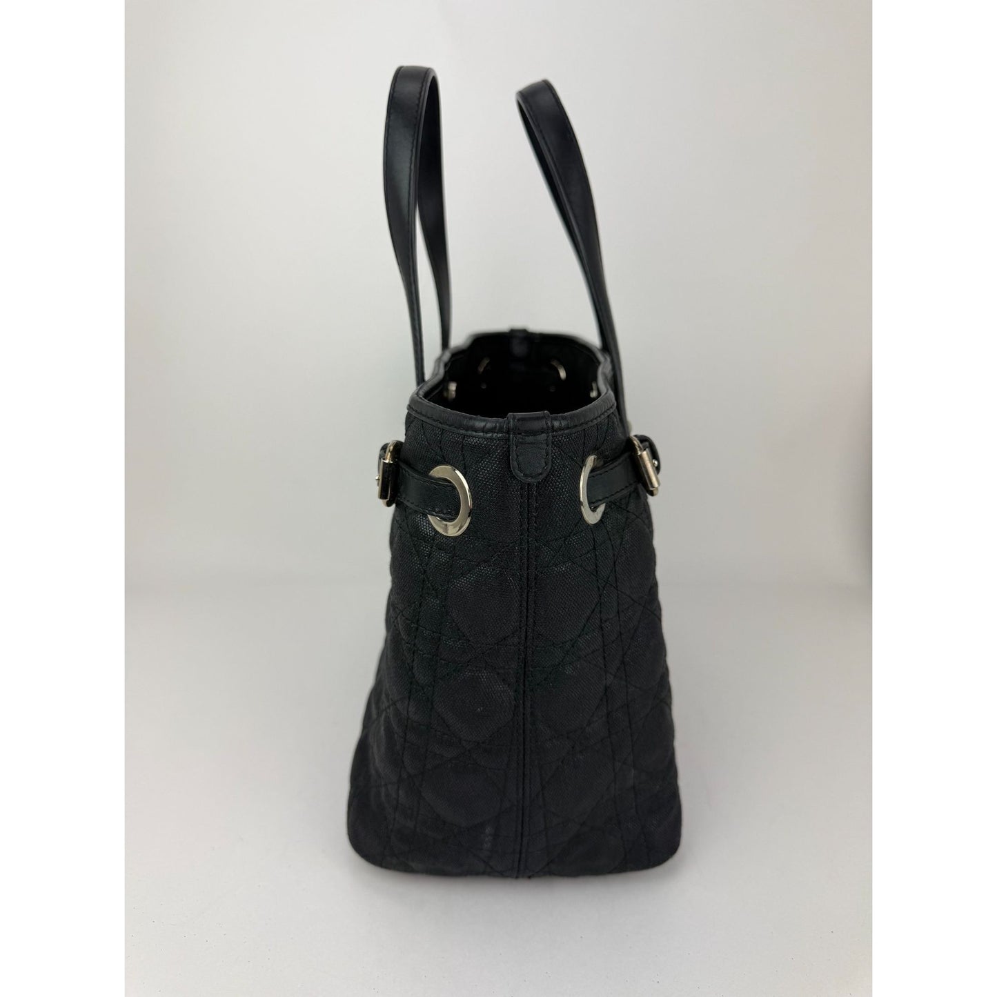 
                  
                    Christian Dior Cannage Mini Panarea Black Coated Canvas Tote
                  
                