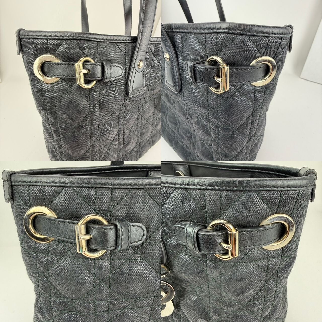 
                  
                    Christian Dior Cannage Mini Panarea Black Coated Canvas Tote
                  
                