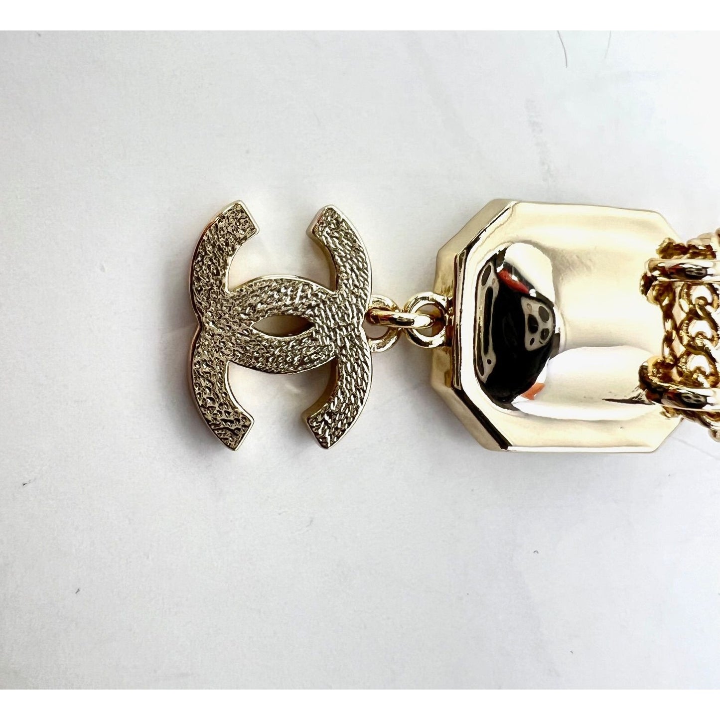 
                  
                    Chanel Gold Tone CC Pearl Crystal Pendant Necklace
                  
                