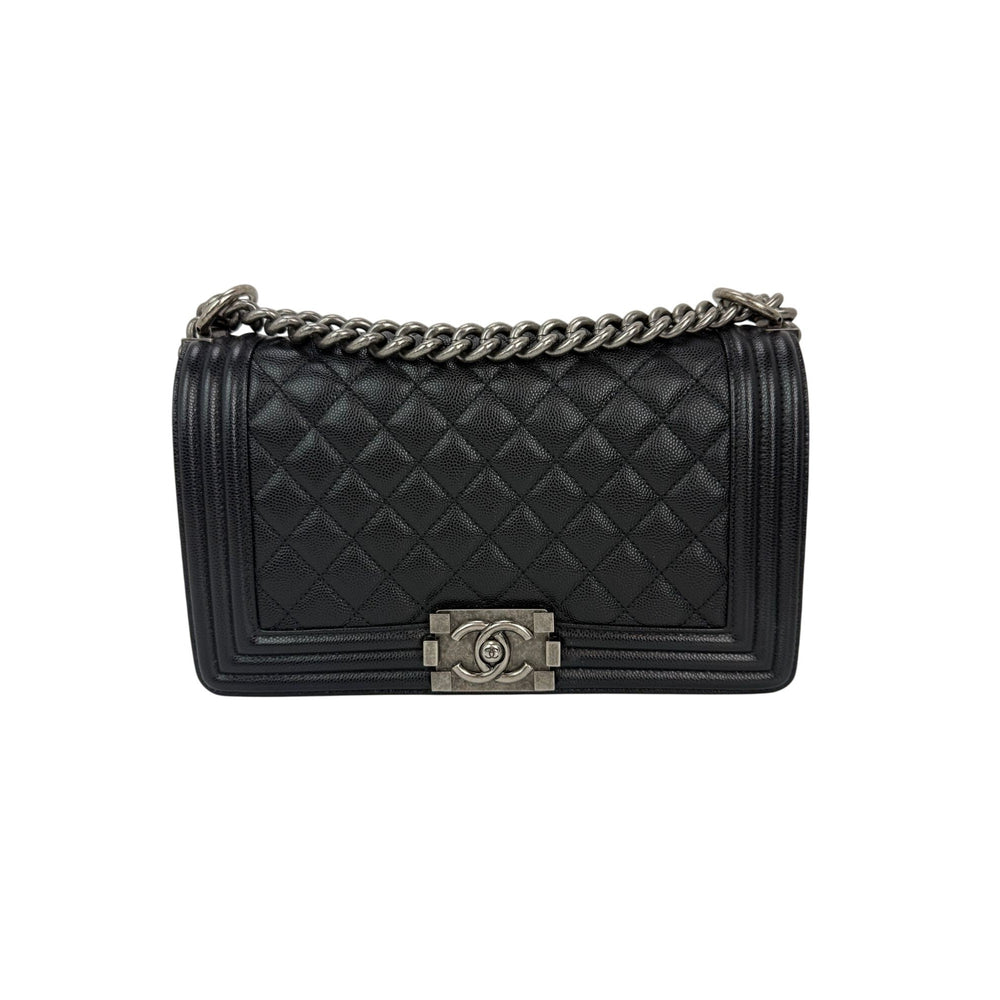 Chanel Caviar Quilted Medium Black Boy Flap Shoulder Bag EBAY LIVE