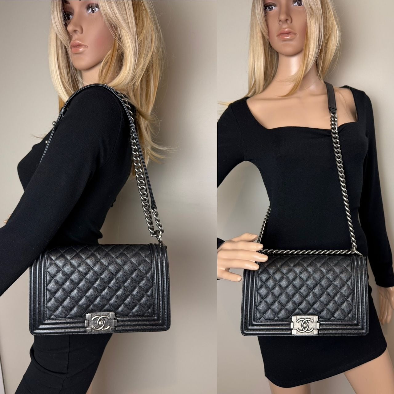 
                  
                    Chanel Caviar Quilted Medium Black Boy Flap Shoulder Bag EBAY LIVE
                  
                