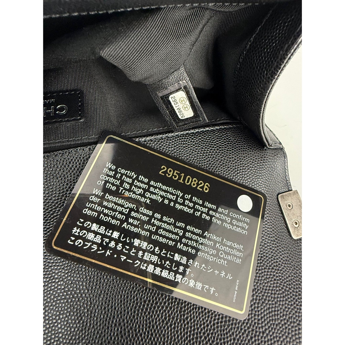 
                  
                    Chanel Caviar Quilted Medium Black Boy Flap Shoulder Bag EBAY LIVE
                  
                