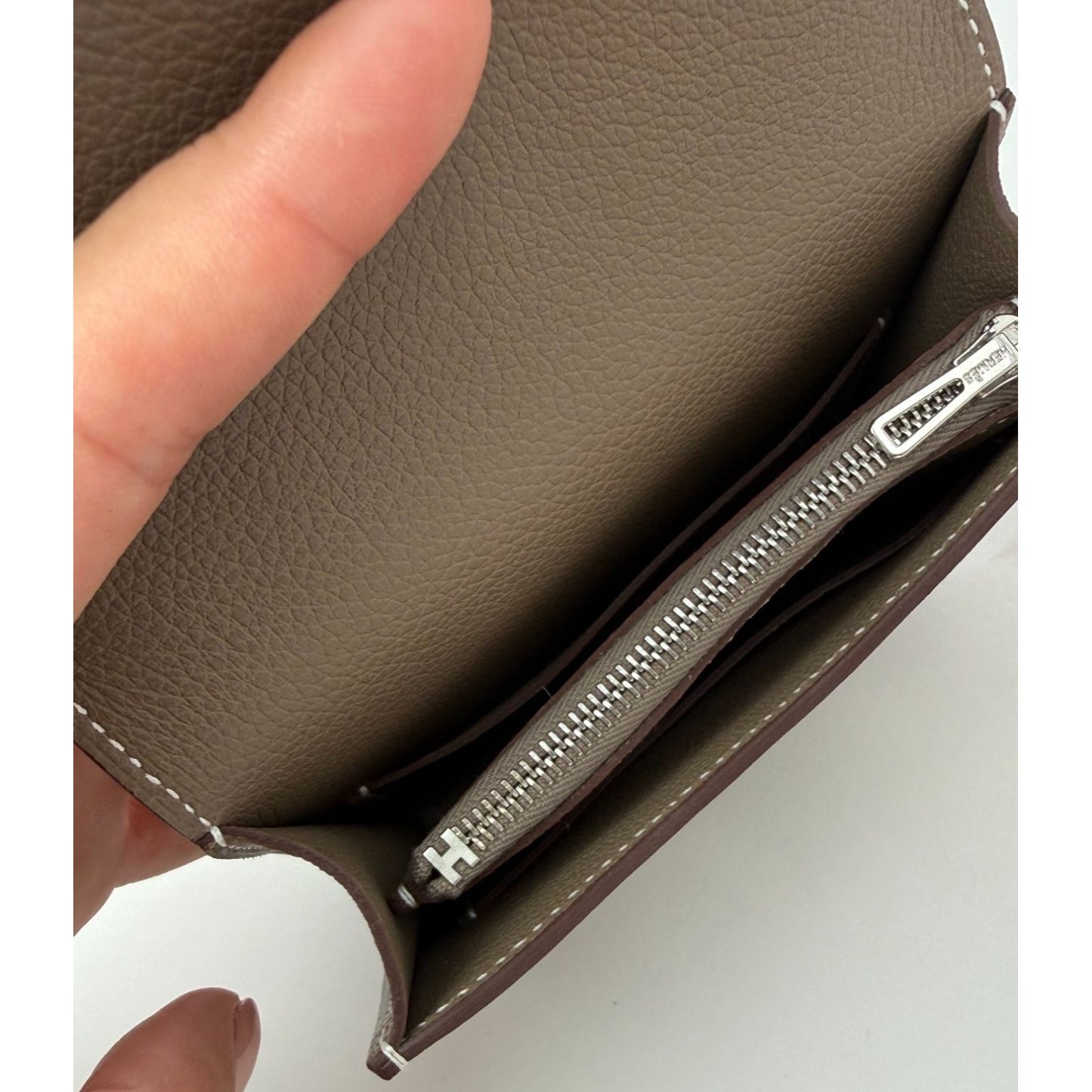 
                  
                    Hermes Evercolor Constance Slim Etoupe Wallet
                  
                