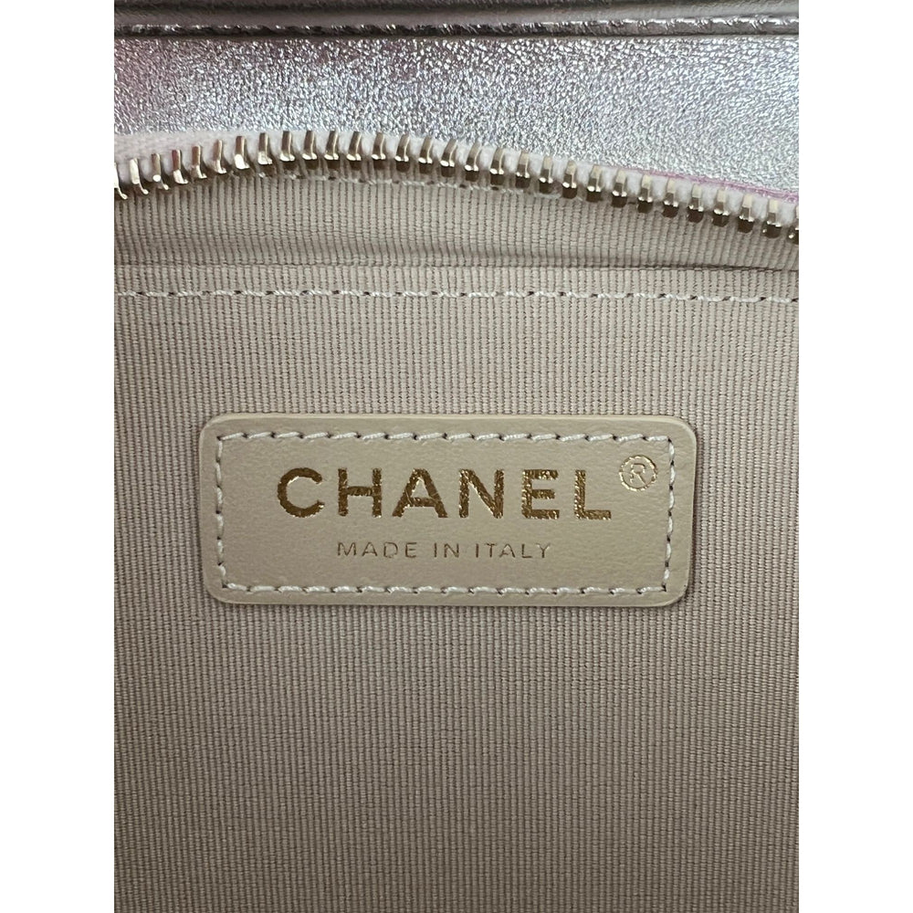 
                  
                    Chanel Metallic Lambskin Like a Wallet Flap Golden Pink Crossbody Bag
                  
                