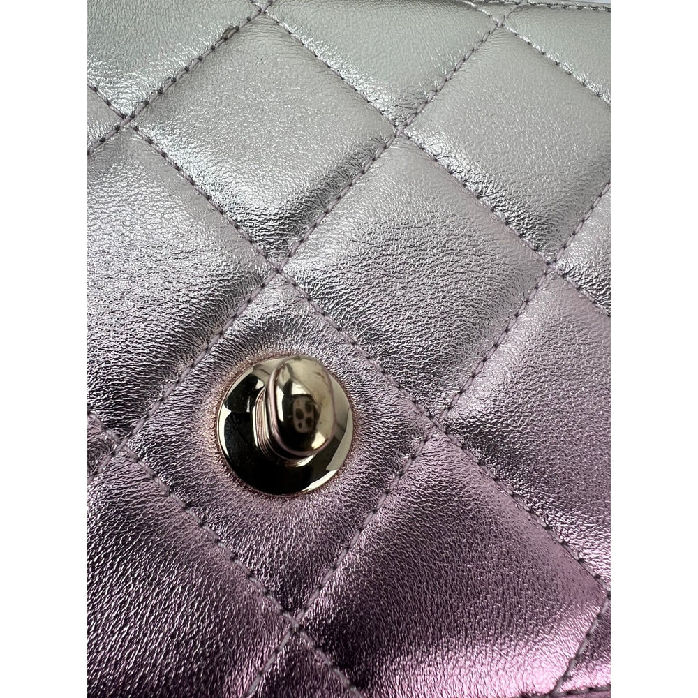 
                  
                    Chanel Metallic Lambskin Like a Wallet Flap Golden Pink Crossbody Bag
                  
                