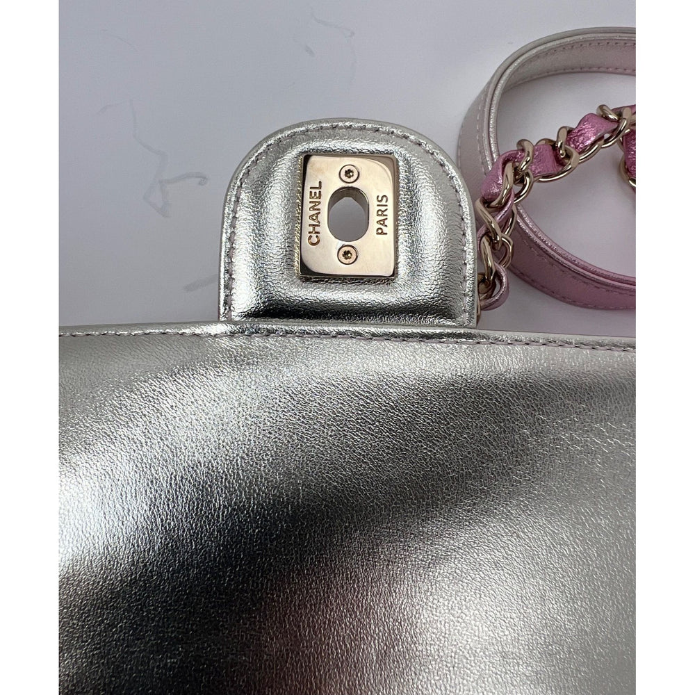 
                  
                    Chanel Metallic Lambskin Like a Wallet Flap Golden Pink Crossbody Bag
                  
                