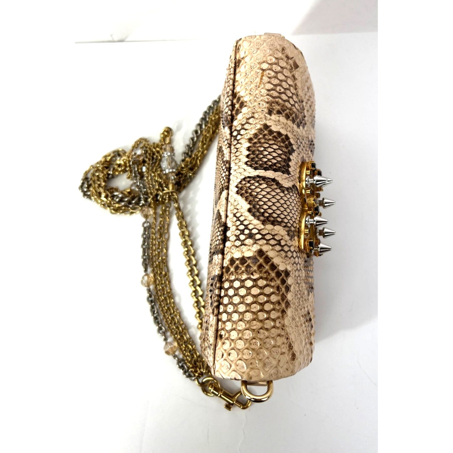 
                  
                    Dolce Gabbana Double Flap Snakeskin Clutch Shoulder Bag   Rare
                  
                