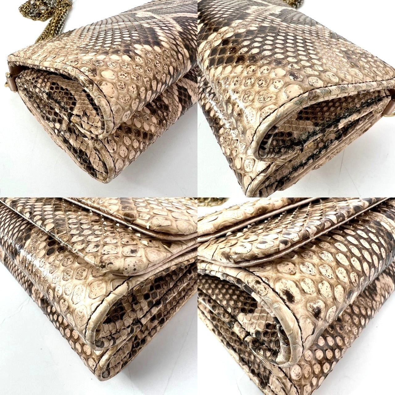 
                  
                    Dolce Gabbana Double Flap Snakeskin Clutch Shoulder Bag   Rare
                  
                