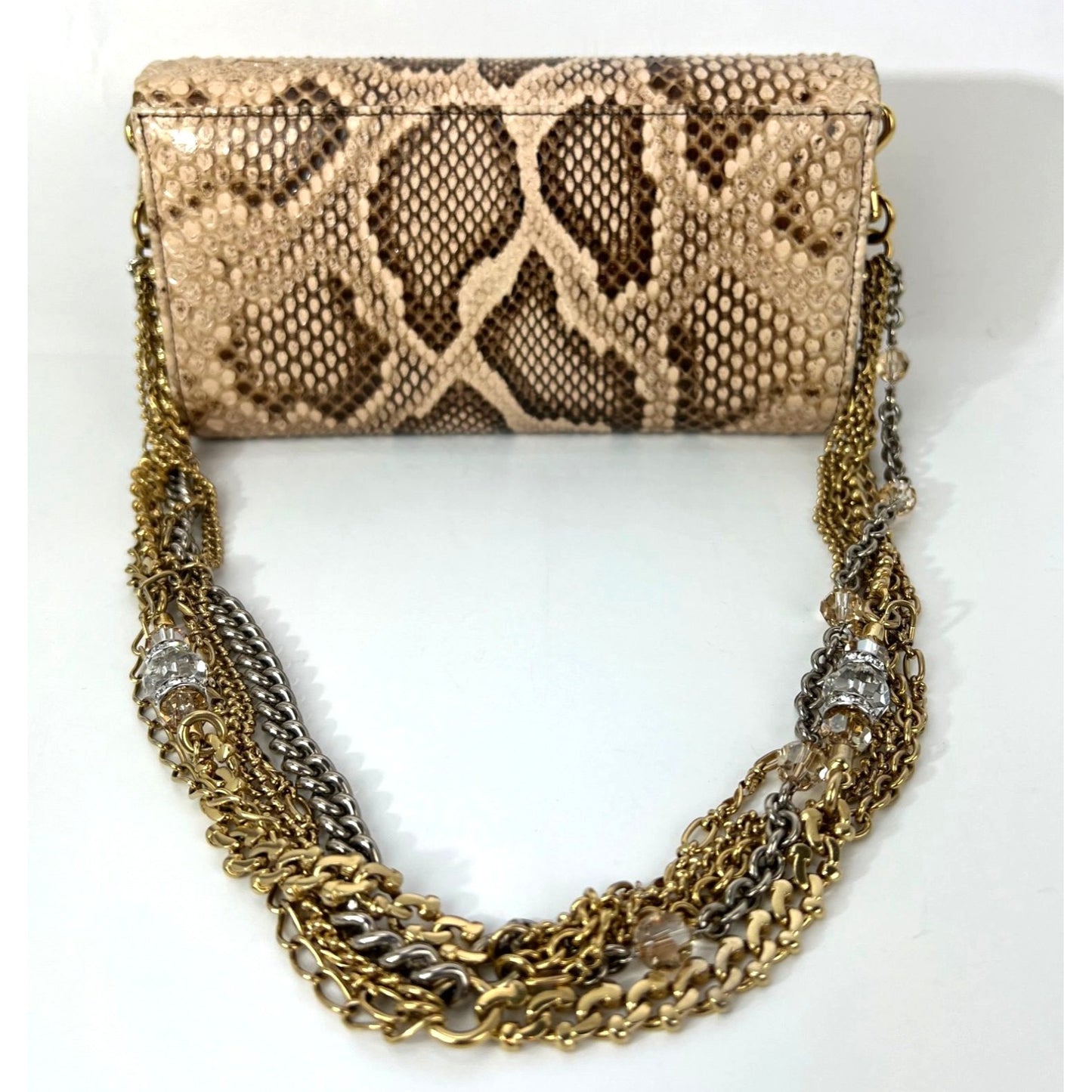 
                  
                    Dolce Gabbana Double Flap Snakeskin Clutch Shoulder Bag   Rare
                  
                