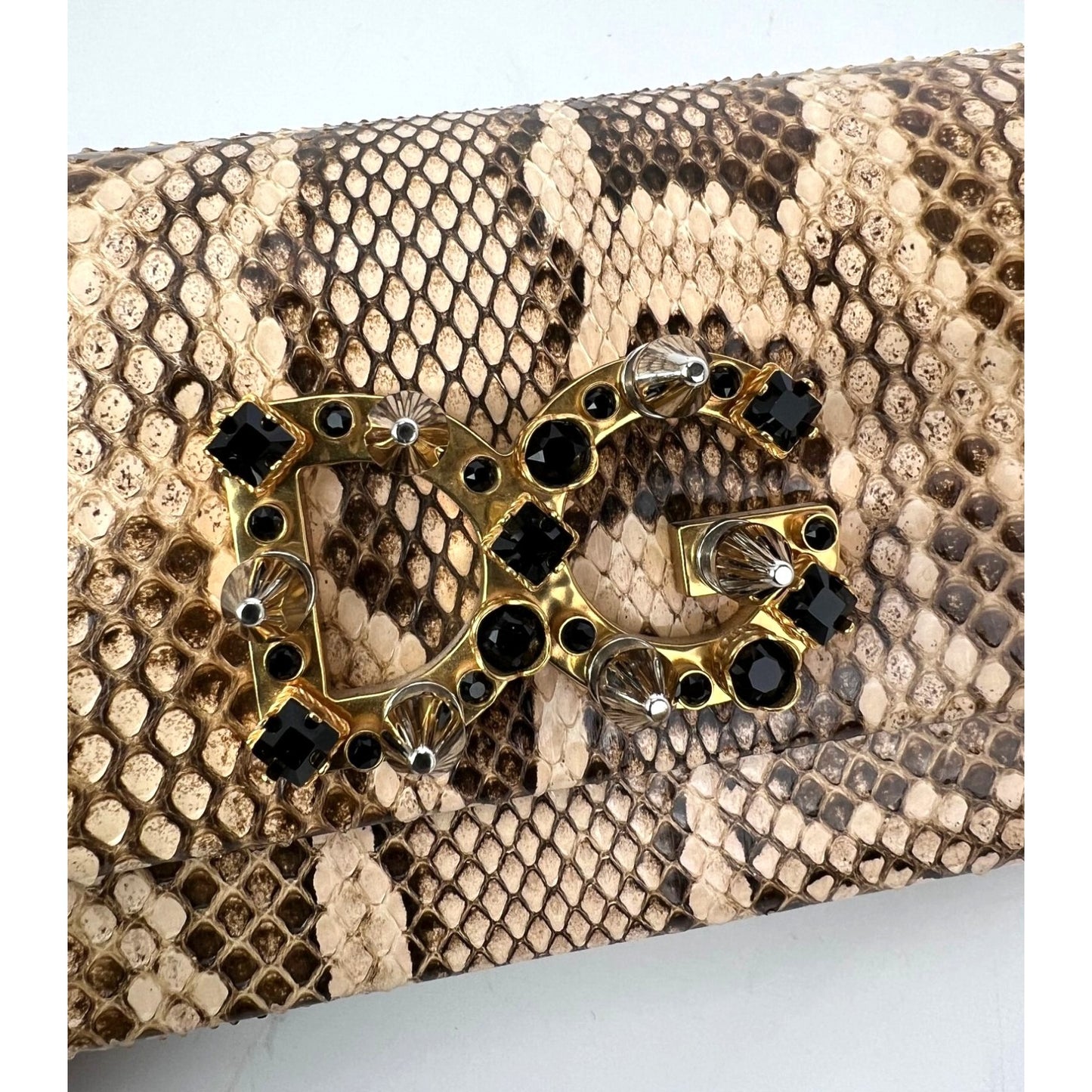
                  
                    Dolce Gabbana Double Flap Snakeskin Clutch Shoulder Bag   Rare
                  
                