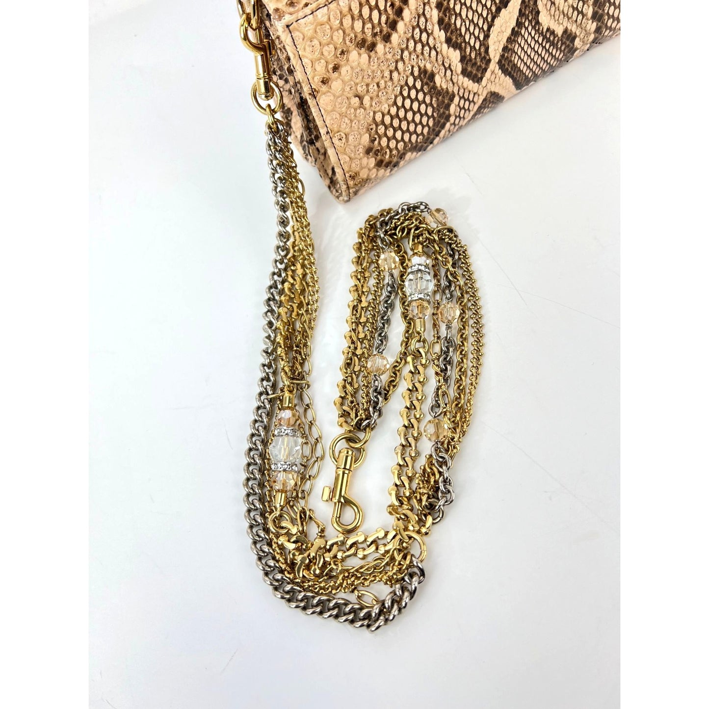 
                  
                    Dolce Gabbana Double Flap Snakeskin Clutch Shoulder Bag   Rare
                  
                