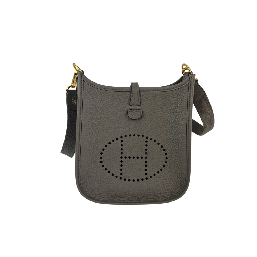 Hermes Taurillon Clemence Evelyne TPM Etoupe Crossbody Bag