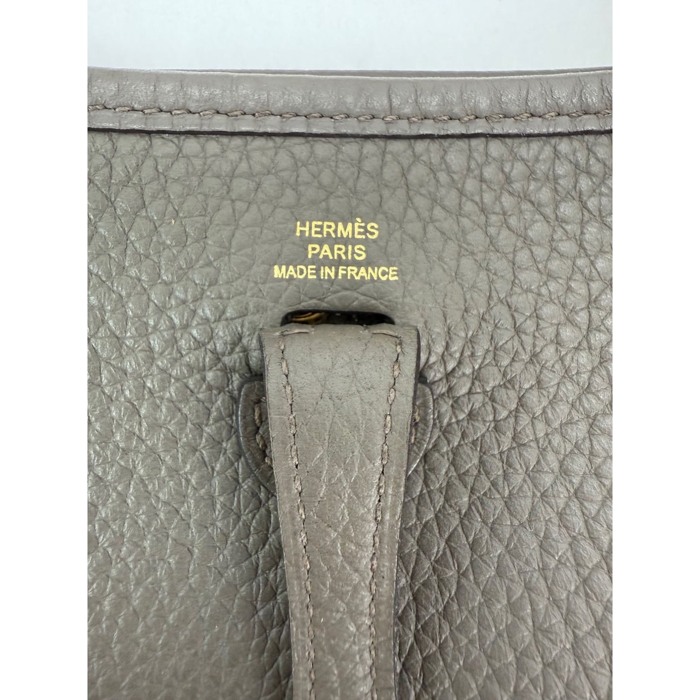 
                  
                    Hermes Taurillon Clemence Evelyne TPM Etoupe Crossbody Bag
                  
                