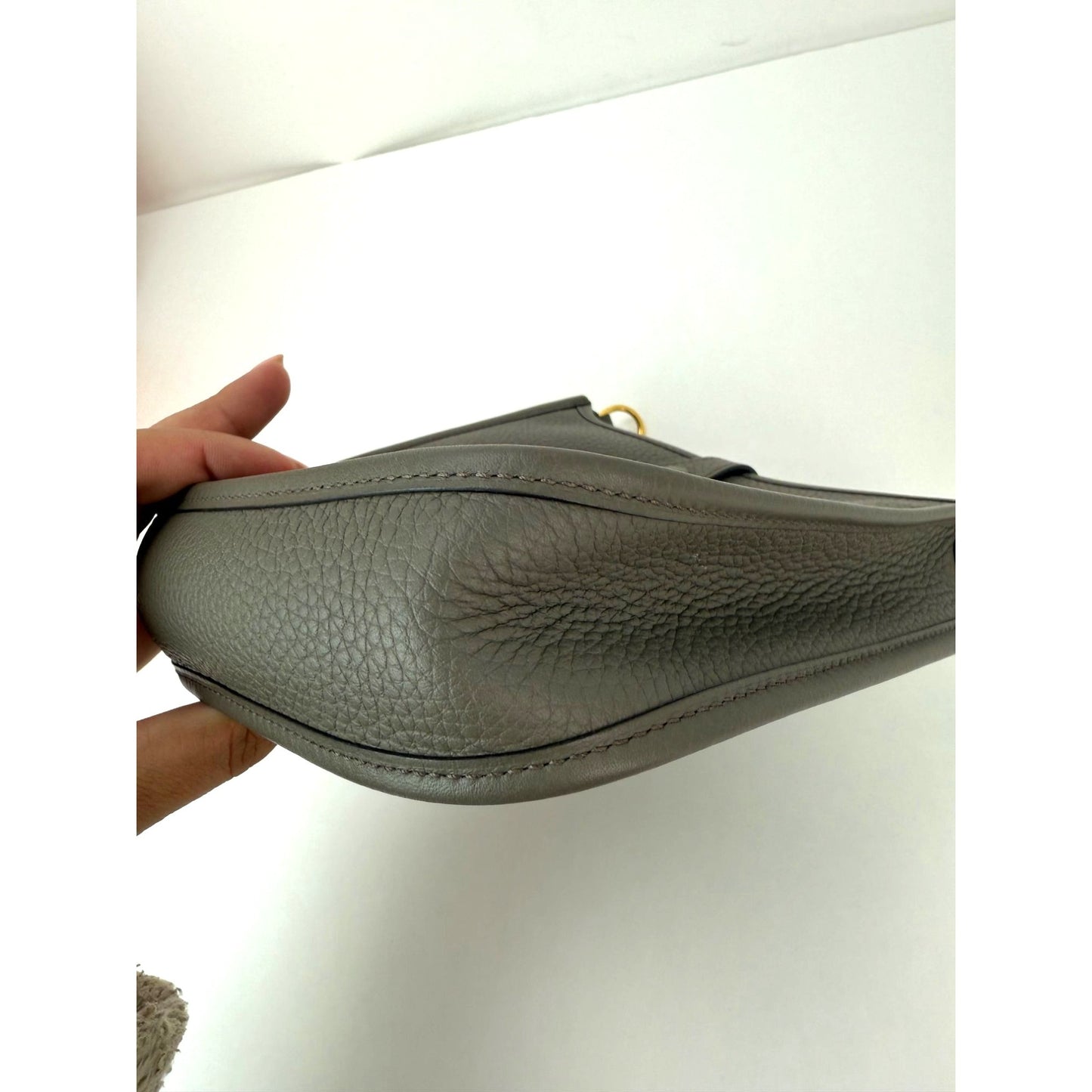 
                  
                    Hermes Taurillon Clemence Evelyne TPM Etoupe Crossbody Bag
                  
                