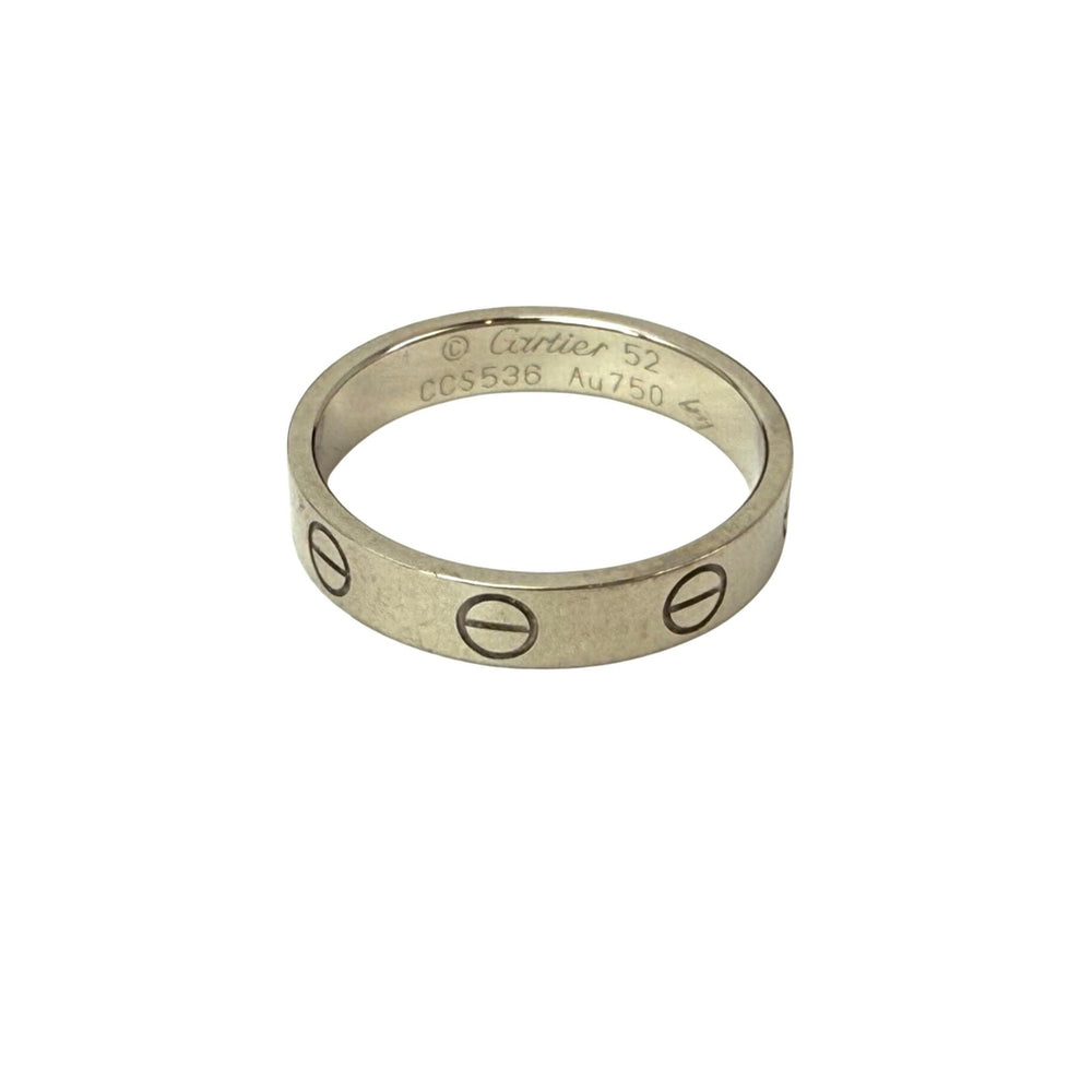 Cartier 18 K White Gold Love Small Model Wedding Band Ring Size 6 USA