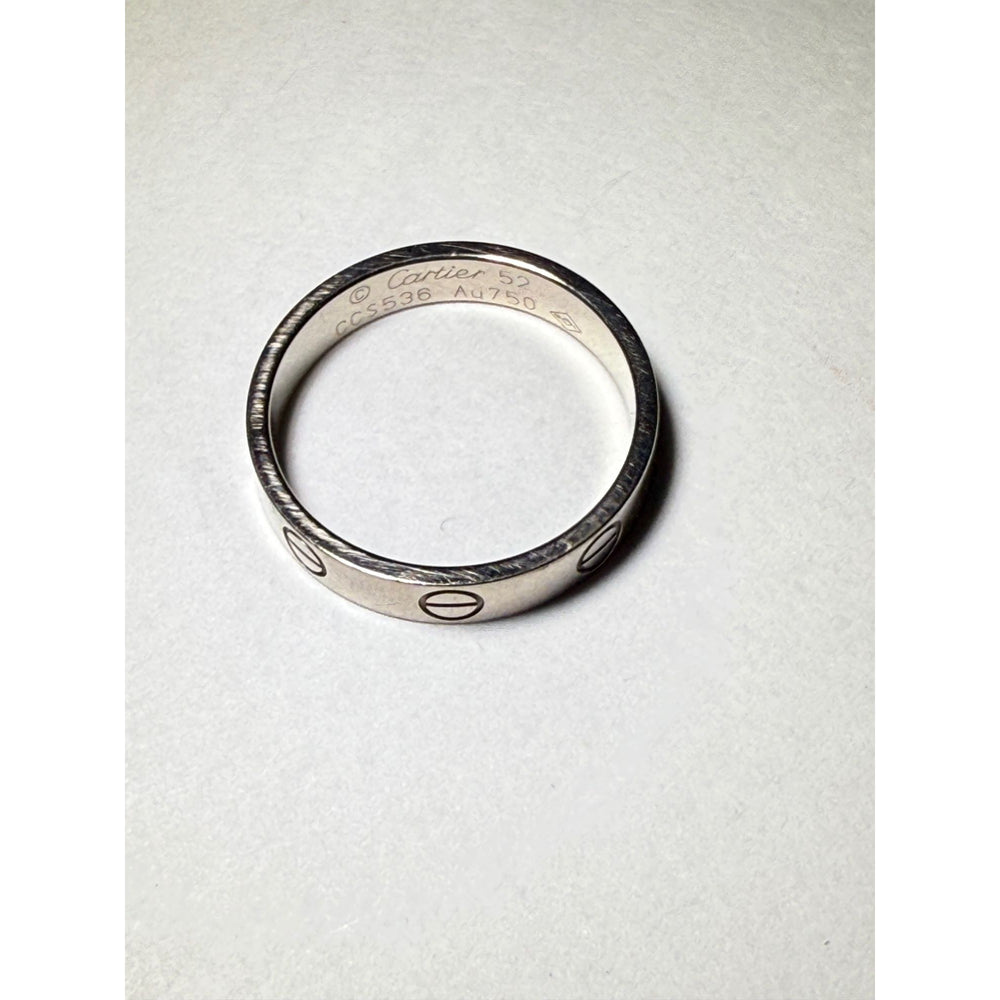 
                  
                    Cartier 18 K White Gold Love Small Model Wedding Band Ring Size 6 USA
                  
                