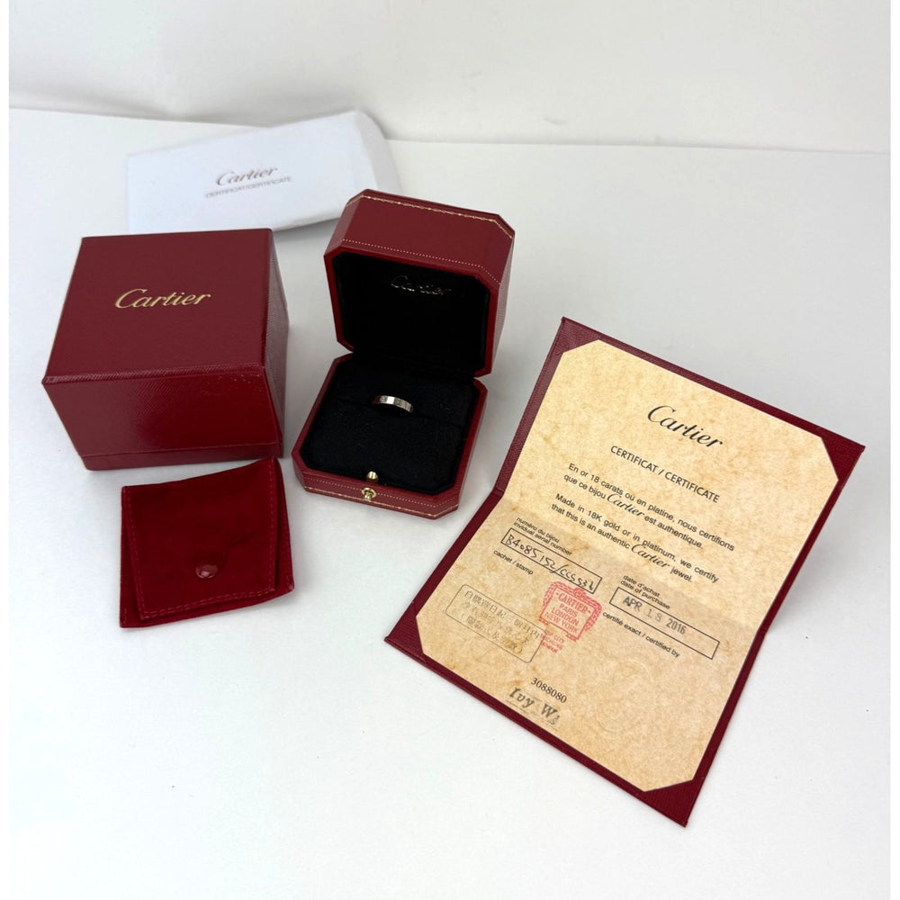 
                  
                    Cartier 18 K White Gold Love Small Model Wedding Band Ring Size 6 USA
                  
                