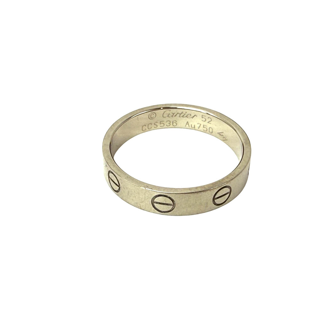 
                  
                    Cartier 18 K White Gold Love Small Model Wedding Band Ring Size 6 USA
                  
                