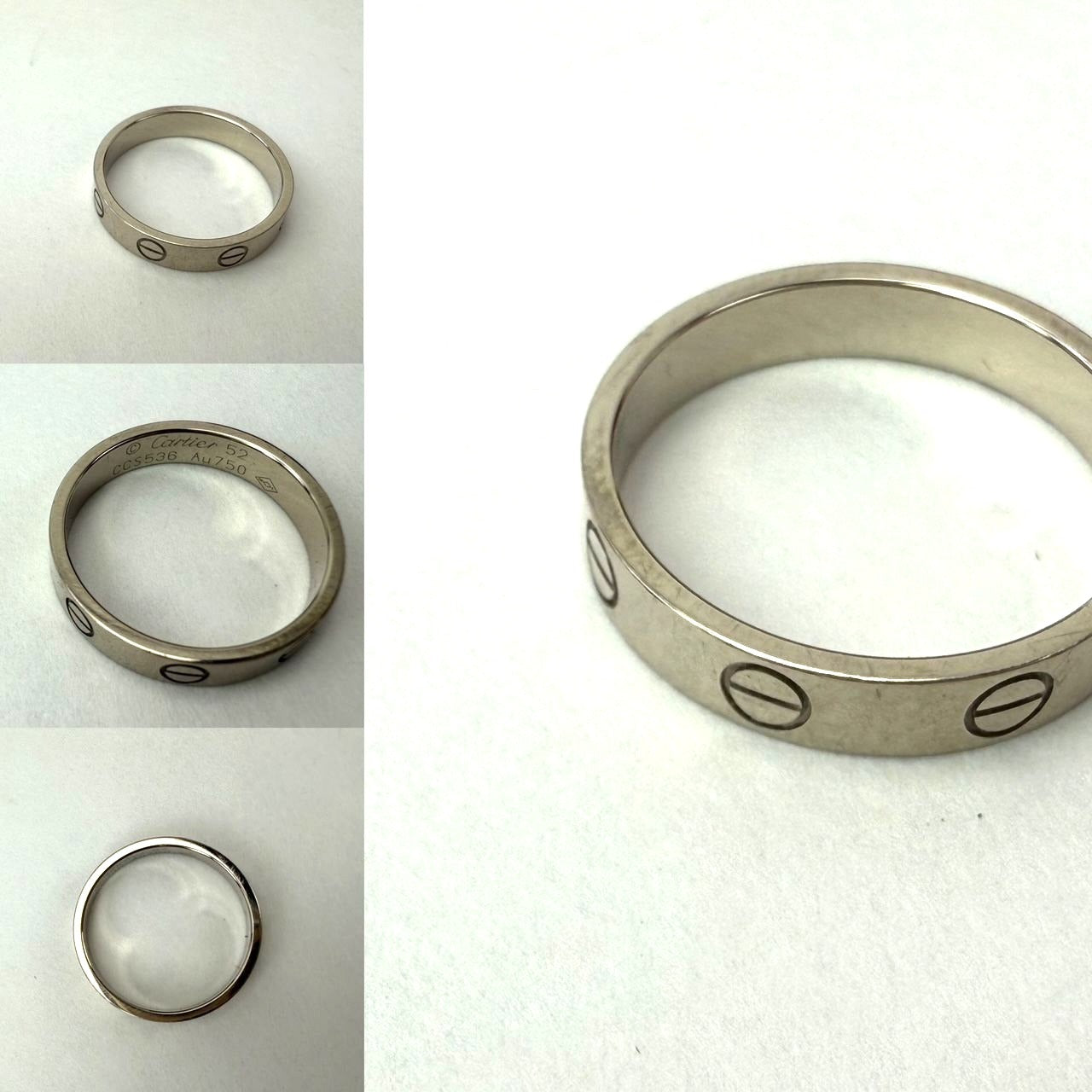 
                  
                    Cartier 18 K White Gold Love Small Model Wedding Band Ring Size 6 USA
                  
                