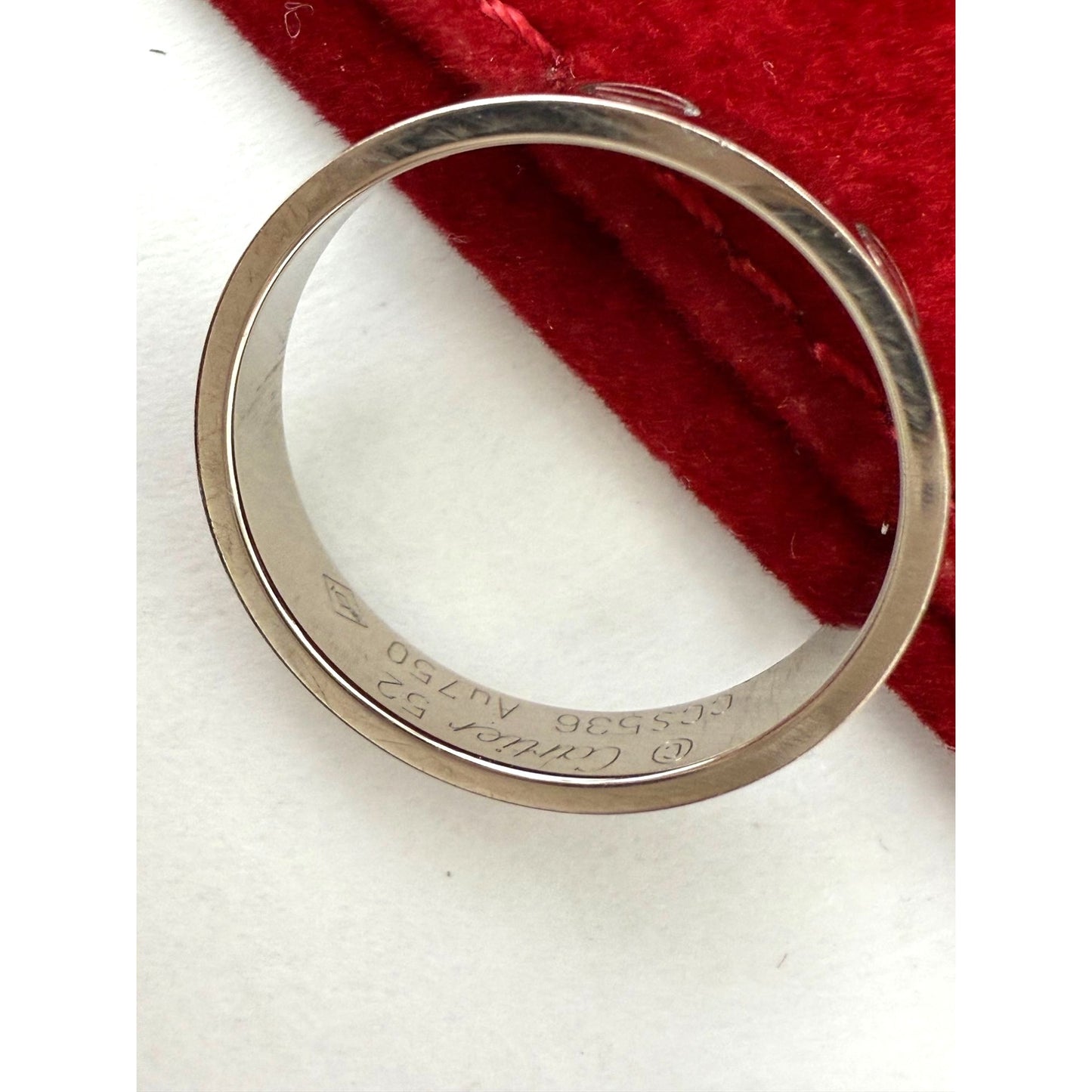 
                  
                    Cartier 18 K White Gold Love Small Model Wedding Band Ring Size 6 USA
                  
                