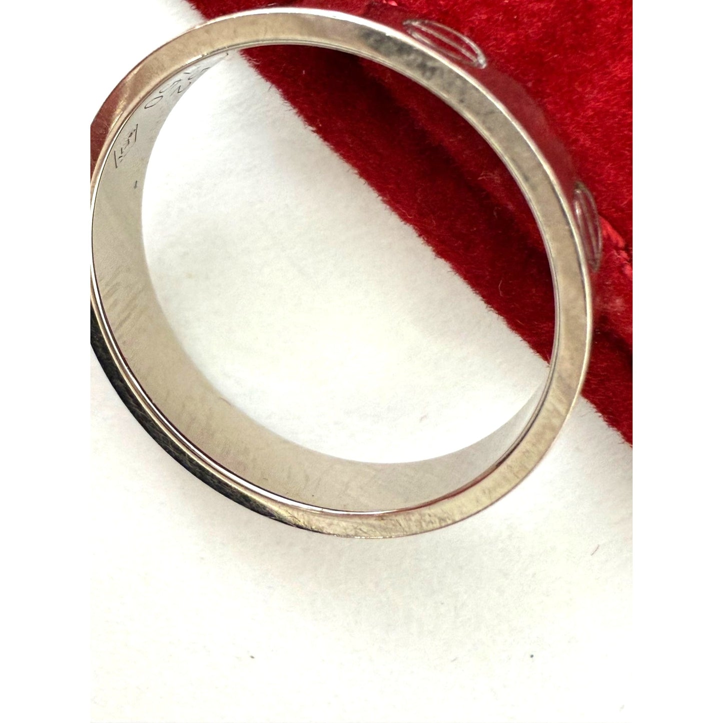 
                  
                    Cartier 18 K White Gold Love Small Model Wedding Band Ring Size 6 USA
                  
                