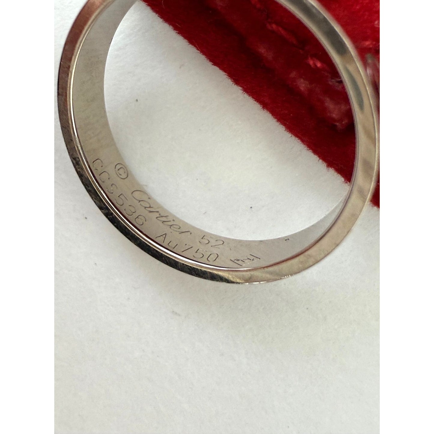 
                  
                    Cartier 18 K White Gold Love Small Model Wedding Band Ring Size 6 USA
                  
                
