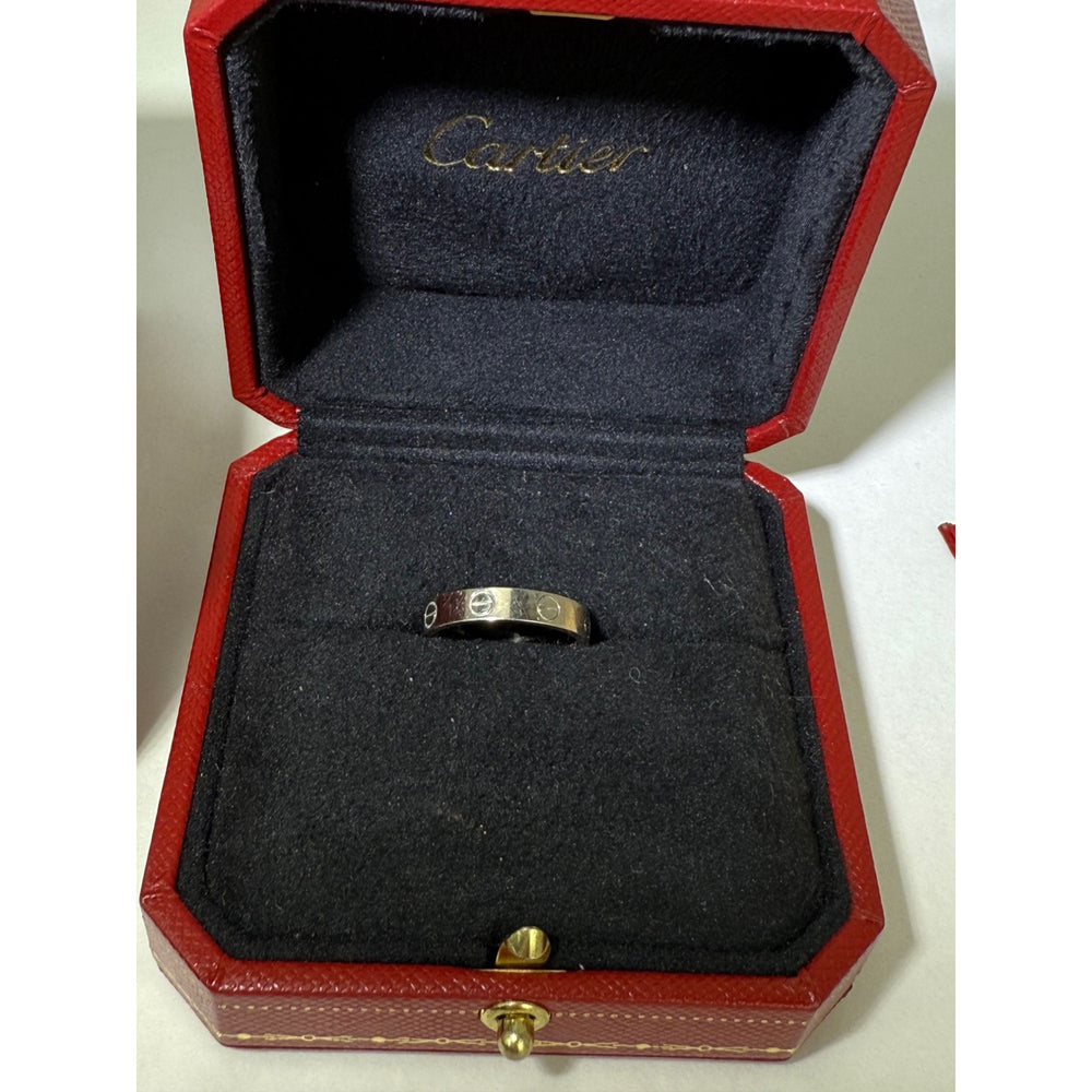 
                  
                    Cartier 18 K White Gold Love Small Model Wedding Band Ring Size 6 USA
                  
                