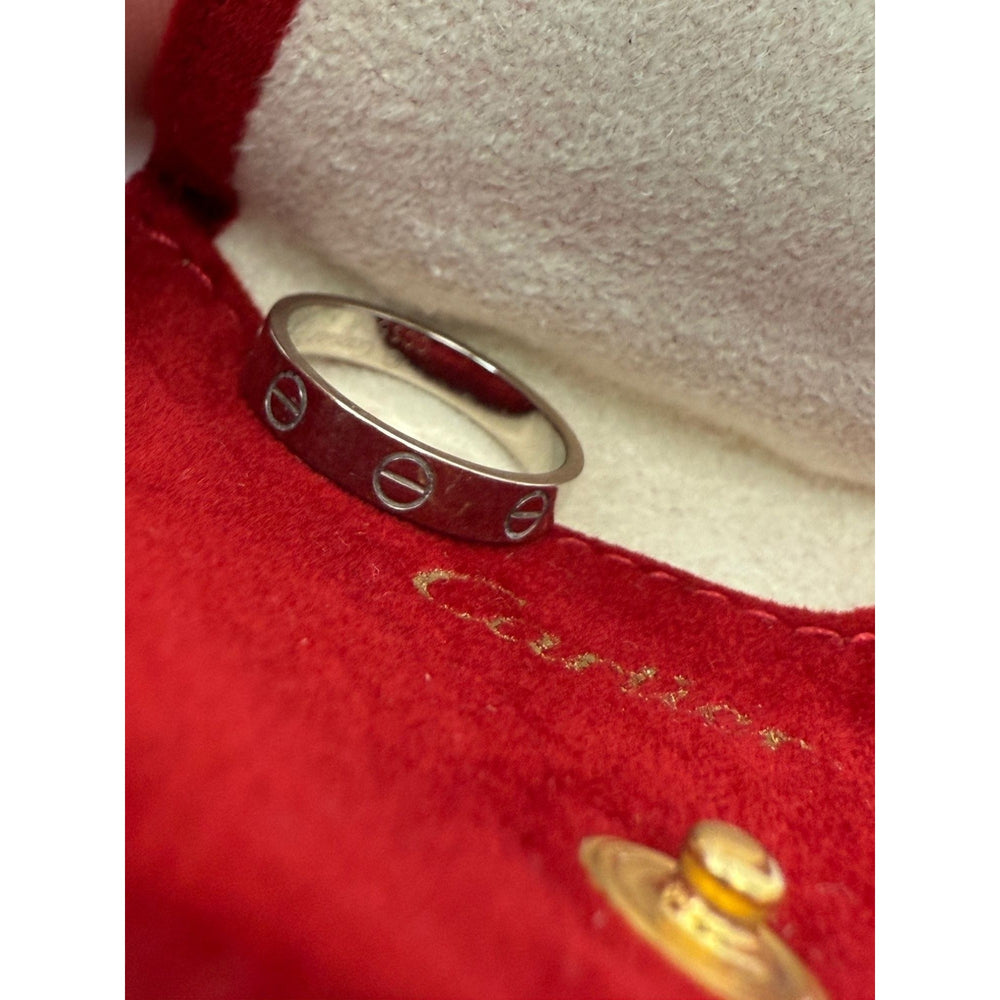 
                  
                    Cartier 18 K White Gold Love Small Model Wedding Band Ring Size 6 USA
                  
                