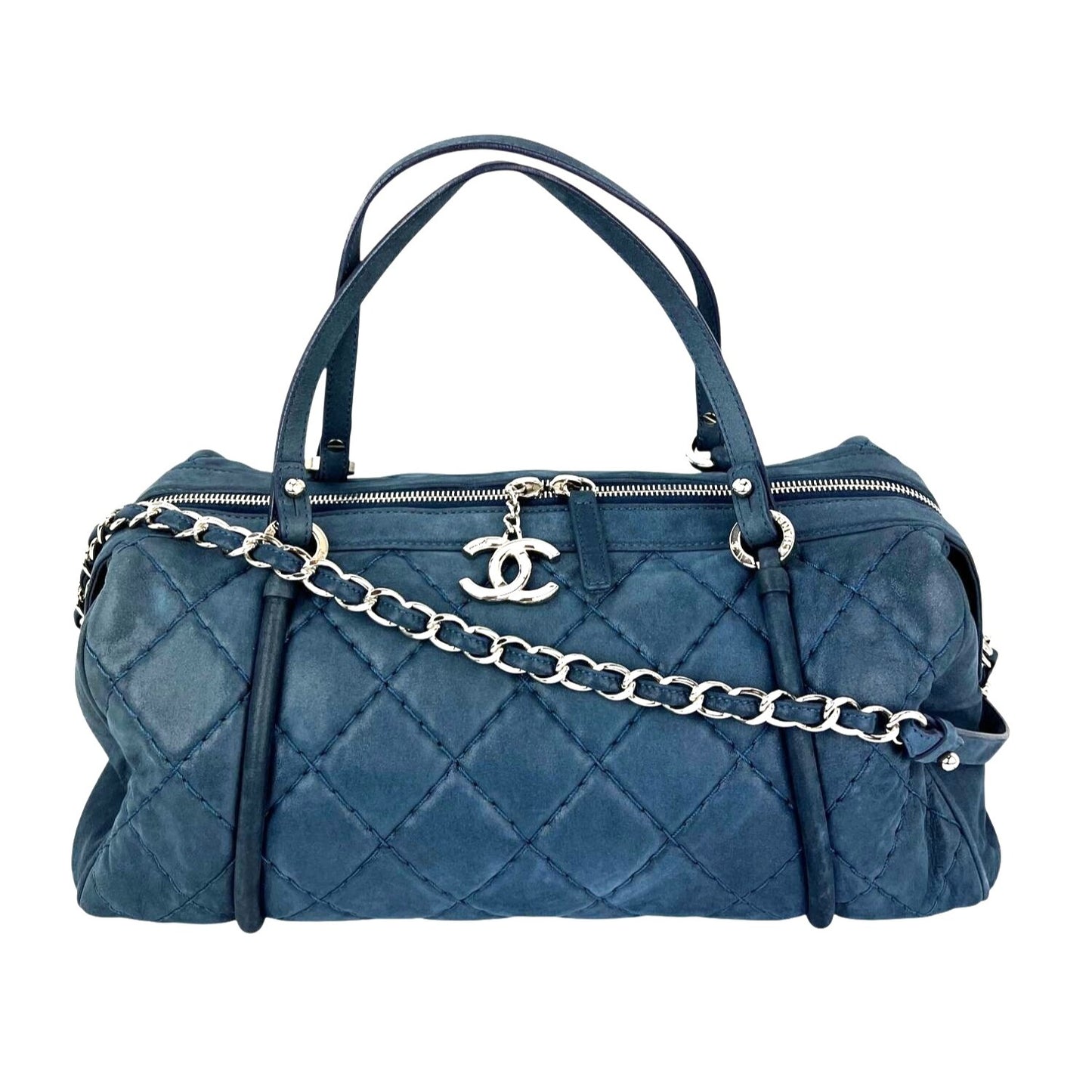 
                  
                    Chanel Relax CC Quilted Calfskin Suede Iridescent Blue Bowler Bag
                  
                