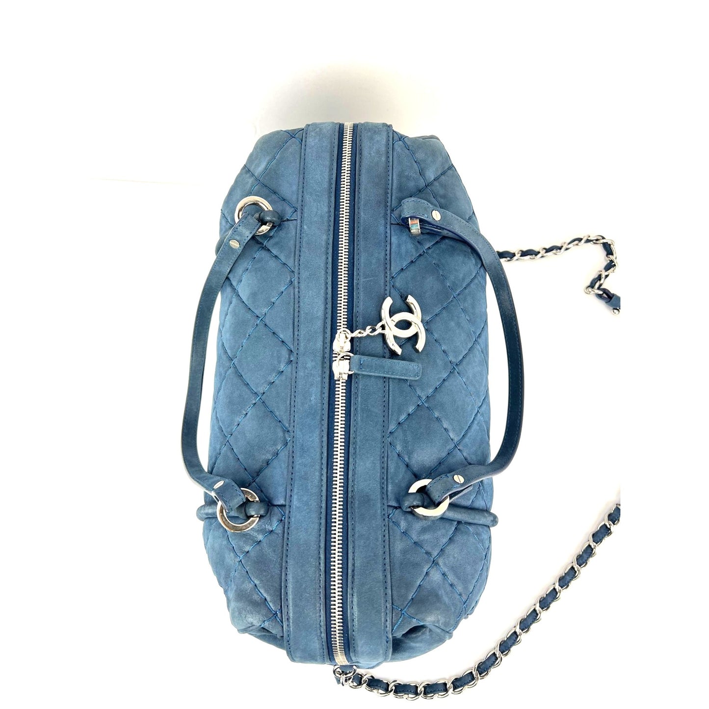 
                  
                    Chanel Relax CC Quilted Calfskin Suede Iridescent Blue Bowler Bag
                  
                