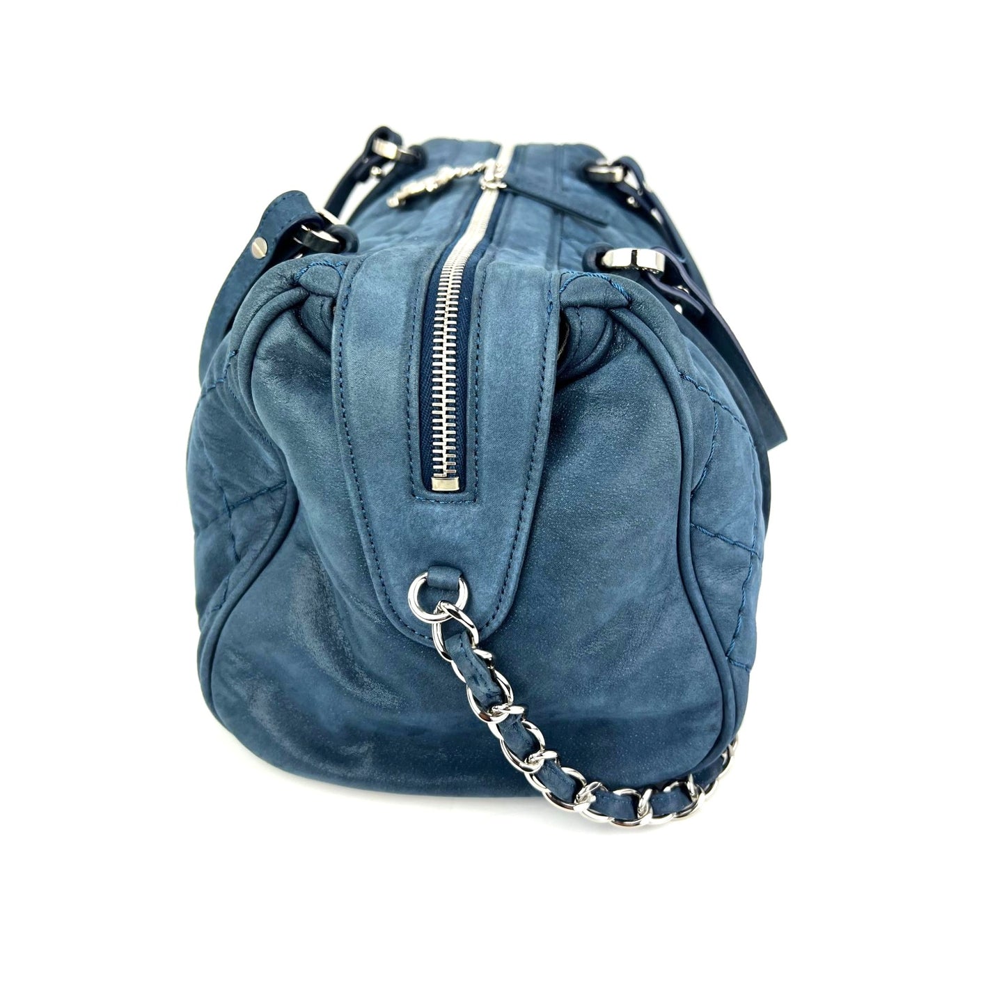 
                  
                    Chanel Relax CC Quilted Calfskin Suede Iridescent Blue Bowler Bag
                  
                