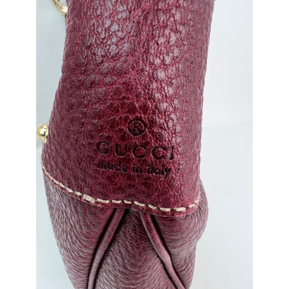 
                  
                    Gucci Half Moon Burgundy Leather Bamboo Ring Hobo Bag
                  
                